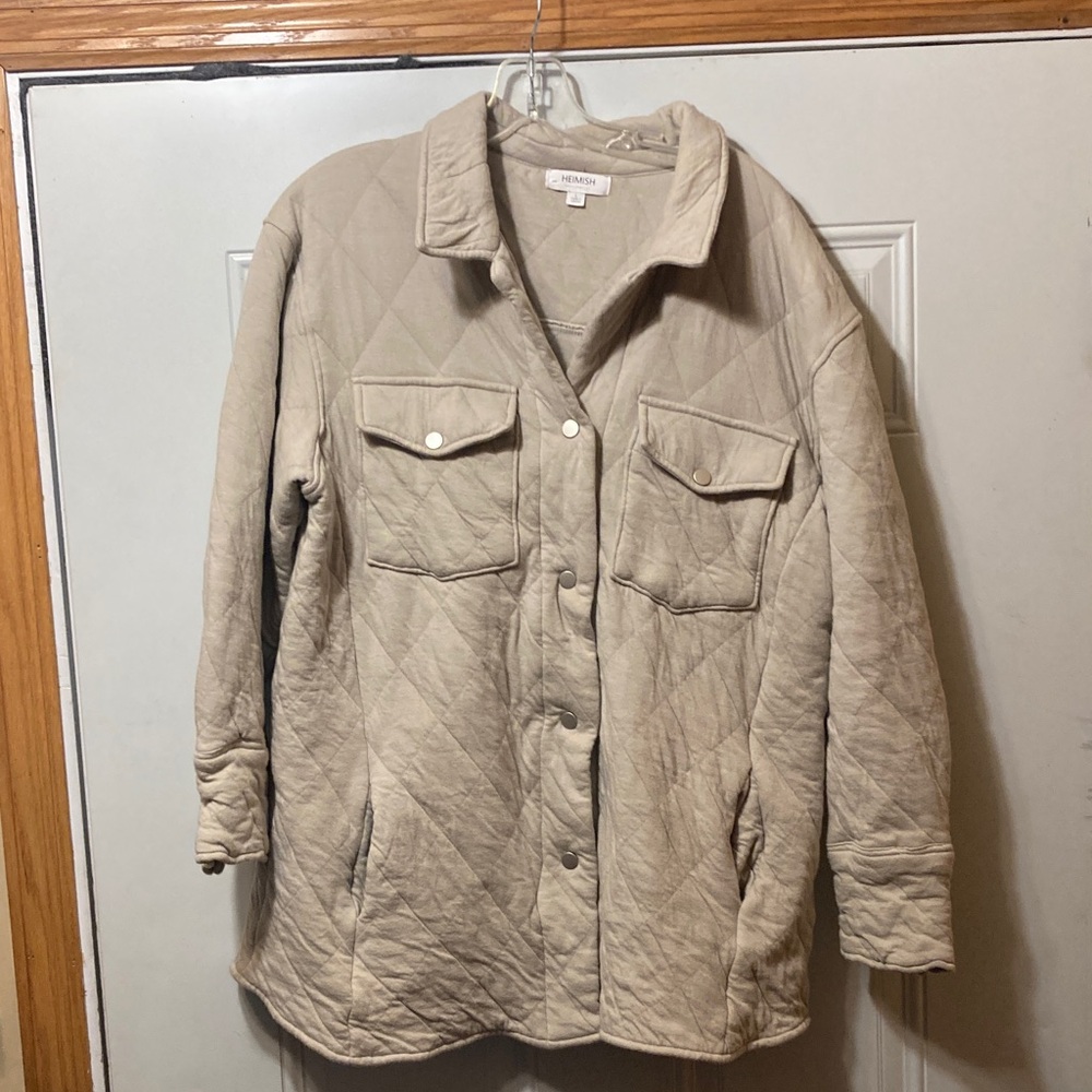 Heimish‎ Beige Quilted Utility Jacket L